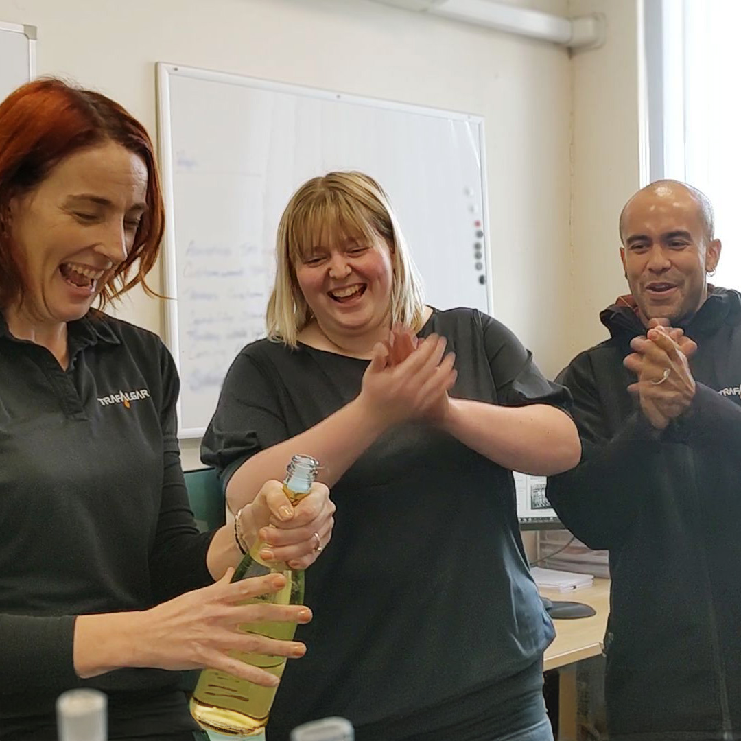 Rebecca Marlor with the Trafalgar marketing team
